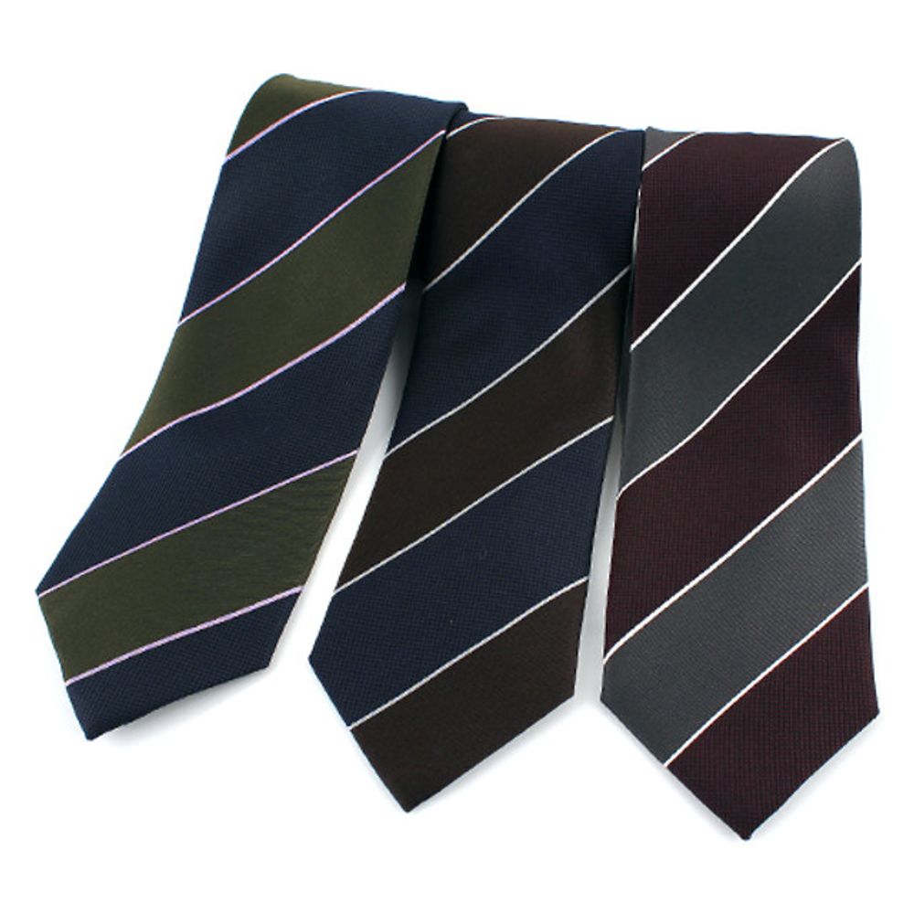 [MAESIO] KSK2597 100% Silk Striped Necktie 8cm 3Color _ Men's Ties Formal Business, Ties for Men, Prom Wedding Party, All Made in Korea